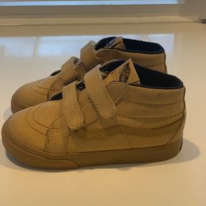 Tan and Black Hightop Vans *unisex*